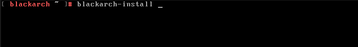 Running blackarch-install from the shell