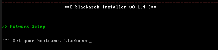 Entering a hostname