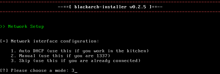 Network configuration options